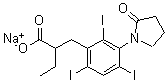 CAS 登录号：21838-49-3， alpha-乙基-3-(2-氧代-1-吡咯烷基)-2,4,6-三碘氢化肉桂酸钠盐