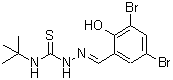 CAS 登录号：218457-53-5， (2E)-2-(3,5-二溴-2-羟基苄亚基)-N-(2-甲基-2-丙基)肼基硫代甲酰胺