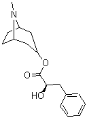 CAS 登录号：21956-47-8， (R)-(-)-3a-(2-羟基-3-苯基丙酰氧基)-莨菪烷