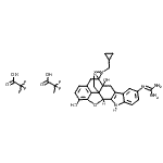 CAS 登录号：219655-57-9， 2-[22-(环丙基甲基)-2,16-二羟基-14-氧杂-11,22-二氮杂七环[13.9.1.0<sup>1,13</sup>.0<sup>2,21</sup>.0<sup>4,12</sup>.0<sup>5,10</sup>.0<sup>19,25</sup>]二十五-4(12),5,7,9,15(25),16,18-庚烯-7-基]胍三氟乙酸盐(1:2)