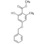 CAS 登录号：22375-05-9， 甲基4-(苄氧基)-2-羟基-6-甲基苯甲酸酯