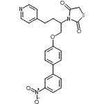 CAS 登录号：227088-94-0， 3-{1-[(3'-硝基-4-联苯基)氧基]-4-(4-吡啶基)-2-丁烷基}-1,3-噻唑烷-2,4-二酮