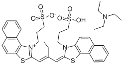 CAS 登录号：23216-67-3， 3,3'-二(3-磺基丙基)-4,5:4',5'-二苯并-9-乙基硫杂碳菁甜菜碱三乙基铵盐