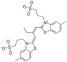 CAS#: 23368-55-0, Hydrogen 5-Methyl-2-[2-[[5-Methyl-3-(3-Sulphonatopropyl)-3H-Benzothiazol-2-Ylidene]Methyl]But-1-Enyl]-3-(3-Sulphonatopropyl)Benzothiazolium