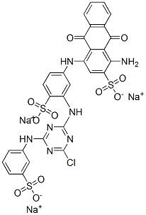 CAS#: 23422-12-0, Trisodium 1-Amino-4-[3-[[4-Chloro-6-(3-Sulphonatoanilino)-1,3,5-Triazin-2-Yl]Amino]-4-Sulphonatoanilino]-9,10-Dihydro-9,10-Dioxoanthracene-2-Sulphonate