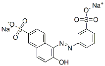 CAS 登录号：2347-72-0， 6-羟基-5-[(3-磺酸基苯基)偶氮]萘-2-磺酸二钠