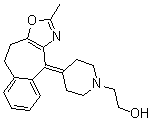 CAS 登录号：23598-98-3， 4-(9,10-二氢-2-甲基-4H-苯并[5,6]环庚三烯并[1,2-d]恶唑-4-亚基)-1-哌啶乙醇