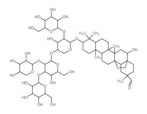 CAS#: 23643-76-7, (20S)-13,28-Epoxy-3beta-[4-O-(3-O-beta-D-Glucopyranosyl-2-O-beta-D-Xylopyranosyl-beta-D-Glucopyranosyl)-2-O-beta-D-Glucopyranosyl-alpha-L-Arabinopyranosyloxy]-16alpha-Hydroxyoleanan-29-Al