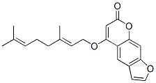 CAS 登录号：23930-02-1， (E)-5-((3,7-二甲基-2,6-辛二烯基)氧基)-7H-呋喃并(3,2-g)苯并吡喃-7-酮