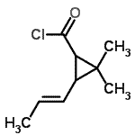 CAS 登录号：240494-65-9， 2,2-二甲基-3-[(1E)-1-丙烯-1-基]环丙烷甲酰氯