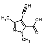 CAS 登录号：243466-31-1， 4-乙炔基-1,3-二甲基-1H-吡唑-5-羧酸