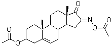 CAS 登录号：2439-98-7， (16E)-16-(乙酰基乙基氧基亚氨基)-17-氧代雄甾-5-烯-3-基乙酸酯