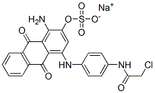 CAS 登录号：24448-60-0， 1-氨基-4-[4-(2-氯乙酰氨基)苯胺基]-9,10-二氢-9,10-二氧代蒽-2-硫酸酯钠盐