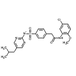 CAS 登录号：24455-58-1， [(4-{2-[(5-氯-2-甲氧基苯基)氨基]-2-氧代乙基}苯基)磺酰基](5-异丁基-2-嘧啶基)亚胺