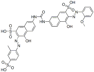CAS#: 25188-08-3, 7-[[[[6-[(O-Anisyl)Azo]-5-Hydroxy-7-Sulpho-2-Naphthyl]Amino]Carbonyl]Amino]-4-Hydroxy-3-[(2-Methyl-4-Sulphophenyl)Azo]Naphthalene-2-Sulphonic Acid