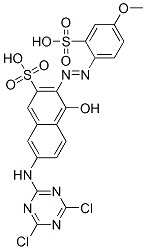 CAS 登录号：25254-23-3， 7-[(4,6-二氯-1,3,5-三嗪-2-基)氨基]-4-羟基-3-[(4-甲氧基-2-磺基苯基)偶氮]萘-2-磺酸