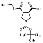 CAS#: 252919-44-1, (3R,4R)-4-(Ethoxycarbonyl)-1-{[(2-Methyl-2-Propanyl)Oxy]Carbonyl}-3-Pyrrolidinecarboxylic Acid
