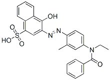 CAS 登录号：25317-22-0， 3-[[4-(苯甲酰基乙基氨基)-2-甲基苯基]偶氮]-4-羟基萘-1-磺酸