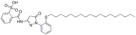 CAS 登录号：2566-86-1， 2-[[1-(2-十八烷基硫苯基)-5-氧代-4H-吡唑-3-基]氨基甲酰]苯磺酸