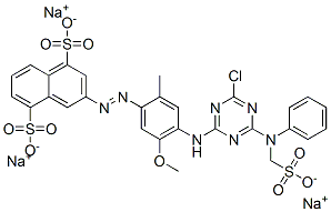 CAS#: 25904-59-0, Trisodium 3-[[4-[[4-Chloro-6-[Phenyl(Sulphonatomethyl)Amino]-1,3,5-Triazin-2-Yl]Amino]-5-Methoxy-o-Tolyl]Azo]Naphthalene-1,5-Disulphonate