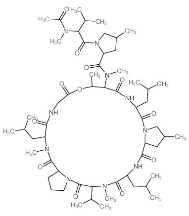 CAS#: 26034-16-2, N-[N-[1-[N-[N-[1-[N-[N-[1-(N-Acetyl-N-methyl-L-valyl)-trans-4-methyl-L-prolyl]-N-methyl-L-threonyl]-L-leucyl]-trans-4-methyl-L-prolyl]-L-leucyl]-N-methyl-L-valyl]-L-prolyl]-N-methyl-D-leucyl]glycine-lactone
