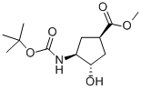 CAS 登录号：262280-14-8， (1R,3S,4S)-3-羟基-4-[(2-甲基丙烷-2-基)氧基羰基氨基]环戊烷-1-羧酸甲酯