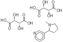 CAS#: 2624-48-8, (2R,3R)-2,3-Dihydroxysuccinic Acid 3-(1-Methyl-2-Pyrrolidinyl)Pyridine (2:1)