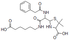 CAS 登录号：2642-55-9， 2-[2-[(6-羟基-6-氧代己基)氨基]-2-氧代-1-[(2-苯基乙酰基)氨基]乙基]-5,5-二甲基-1,3-噻唑烷-4-羧酸