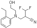 CAS 登录号：2647-14-5， 2-[[(2-乙基苯基)(2-羟基乙基)氨基]甲基]-3,3-二氟-丙腈