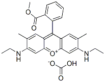 CAS 登录号：26694-70-2， 3,6-二(乙基氨基)-9-[2-(甲氧羰基)苯基]-2,7-二甲基呫吨鎓碳酸氢盐