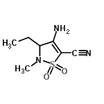 CAS#: 278610-68-7, 4-Amino-3-Ethyl-2-Methyl-2,3-Dihydro-1,2-Thiazole-5-Carbonitrile 1,1-Dioxide