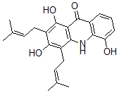 CAS#: 28233-35-4, 1,3,5-Trihydroxy-2,4-bis(3-methyl-2-buten-1-yl)-9(10H)-Acridinone
