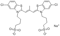 CAS 登录号：30457-67-1， 4-[5-氯-2-[(E,3E)-3-[5-氯-3-(4-磺基丁基)-1,3-苯并噻唑-2-亚基]-2-甲基丙-1-烯基]-1,3-苯并噻唑-3-鎓-3-基]丁烷-1-磺酸酯