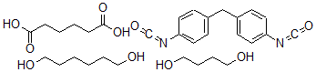 CAS 登录号：30662-91-0， 己二酸与1,4-丁二醇,1,6-己二醇和1,1'-亚甲基二(4-异氰酸苯)的聚合物