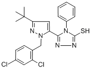 CAS 登录号：306937-09-7， 5-[3-(叔丁基)-1-(2,4-二氯苄基)-1H-吡唑-5-基]-4-苯基-4H-1,2,4-三唑-3-硫醇