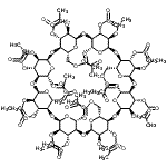 CAS 登录号：30786-38-0， (1R,3R,5R,6R,8R,10R,11R,13R,15R,16R,18R,20R,21R,23R,25R,26R,28R,30R,31R,33R,35R,36R,38R,40R,41S,42R,43S,44R,45S,46R,47S,48R,49S,50R,51S,52R,53S,54R,55S,56R)-5,10,15,20,25,30,35,40-八(乙酰氧基甲基L)-2,4,7,9,12,14,17,19,22,24,27,29,32,34,37,39-十六氧杂壬环[36.2.2.2<sup>3,6</sup>.2<sup>8,11</sup>.2<sup>13,16</sup>.2<sup>18,21</sup>.2<sup>23,26</sup>.2<sup>28,31</sup>.2<sup>33,36</sup>]五十六烷-41,42,43,44,45,46,47,48,49,50,51,52,53,54,55,56-十六基十六乙酸酯