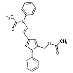 CAS 登录号：3082-93-7， (3-{(E)-[乙酰基(苯基)亚肼基]甲基}-1-苯基-1H-吡唑-5-基)甲基乙酸酯
