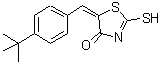 CAS 登录号：312607-49-1， (5E)-5-[4-(2-甲基-2-丙基)亚苄基]-2-硫基-1,3-噻唑-4(5H)-酮