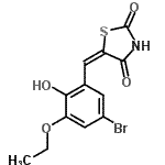 CAS 登录号：313530-35-7， (5E)-5-(5-溴-3-乙氧基-2-羟基苄亚基)-1,3-噻唑烷-2,4-二酮