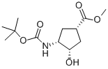 CAS 登录号：321744-14-3， (1R,2S,4S)-N-叔丁氧羰基-1-氨基-2-羟基环戊烷-4-羧酸甲酯