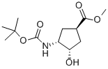 CAS 登录号：321744-17-6， (1R,2S,4R)-N-叔丁氧羰基-1-氨基-2-羟基环-戊烷-4-羧酸甲酯