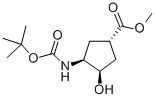 CAS 登录号：321744-21-2， (1S,2R,4S)-N-叔丁氧羰基-1-氨基-2-羟基环戊烷-4-羧酸甲酯