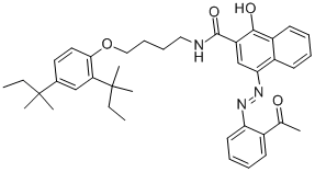 CAS 登录号：32180-77-1， (4Z)-4-[(2-乙酰基苯基)亚肼基]-N-[4-[2,4-二(2-甲基丁烷-2-基)苯氧基]丁基]-1-氧代萘-2-甲酰胺