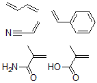 CAS#: 32312-87-1, Styrene, methacrylic acid, acrylonitrile, butadiene, methacrylamidepolymer