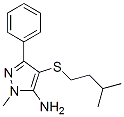 CAS 登录号：32528-00-0， 2-甲基-4-(3-甲基丁基巯基)-5-苯基吡唑-3-胺