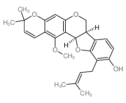 CAS#: 32986-79-1, 13-Methoxy-3,3-dimethyl-11-(3-methyl-2-butenyl)-7a,12a-dihydro-3H,7H-(1)benzofuro(3,2-c)pyrano(3,2-g)chromen-10-ol