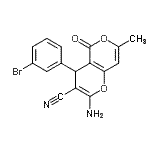 CAS#: 331950-32-4, 2-Amino-4-(3-Bromophenyl)-7-Methyl-5-Oxo-4H,5H-Pyrano[4,3-b]Pyran-3-Carbonitrile
