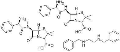 CAS#: 33276-75-4, N,N'-Dibenzylethylenediammonio [2S-[2alpha,5alpha,6beta(S*)]]-Bis[6-[(Aminophenylacetyl)Amino]-3,3-Dimethyl-7-Oxo-4-Thia-1-Azabicyclo[3.2.0]Heptane-2-Carboxylate]