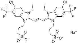 CAS#: 33628-07-8, Sodium 4-[5-Chloro-2-[(E,3E)-3-[6-Chloro-1-Ethyl-3-(4-Sulfonatobutyl)-5-(Trifluoromethyl)Benzimidazol-2-Ylidene]Prop-1-Enyl]-3-Ethyl-6-(Trifluoromethyl)Benzimidazol-1-Ium-1-Yl]Butane-1-Sulfonate