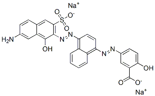 CAS 登录号：3442-21-5， 二钠(3E)-3-[[4-[(2E)-2-(7-氨基-1-氧代-3-磺酸萘-2-亚基)肼基]萘-1-基]亚肼基]-6-氧代环己-1,4-二烯-1-羧酸盐